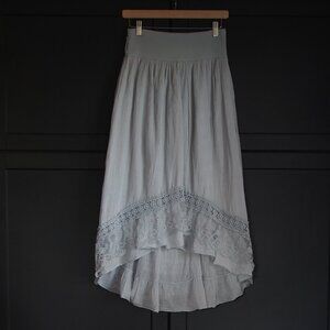 Bella Amore | Long Muslin Skirt w Lace Hem